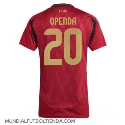 Camiseta Bélgica Lois Openda #20 Primera Equipación Replica Eurocopa 2024 para mujer mangas cortas